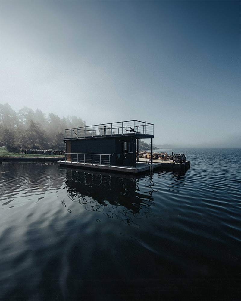 Bastubåten morgondimma